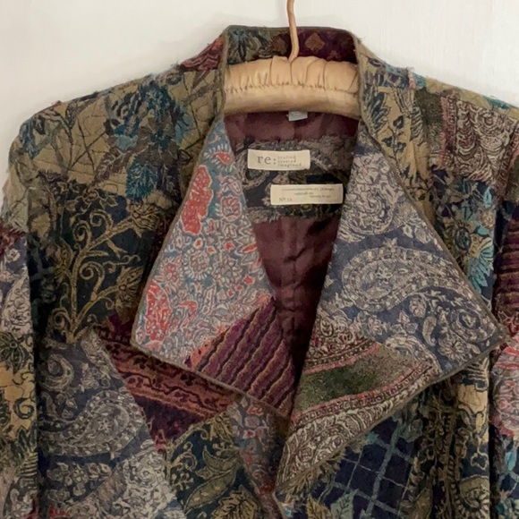 J Jill Limited Edition Open Patchwork Jacket with Slit Sleeves M Fall Autumn - Picture 2 of 10